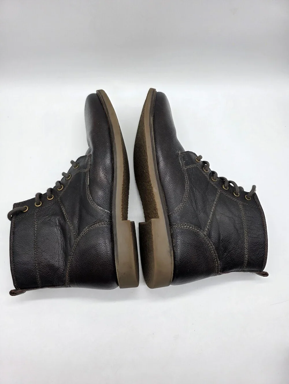 Steve Madden Brown Lace-Up Leather‎ Combat Boots Men's Size 12